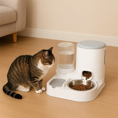 Distributeur de croquettes pour chat NouriChat™ 2 en 1, nourriture et eau