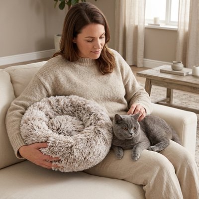Coussin pour Chat Dormeau™, base rembourrée épaisse garantissant un soutien confortable et isole du froid du sol