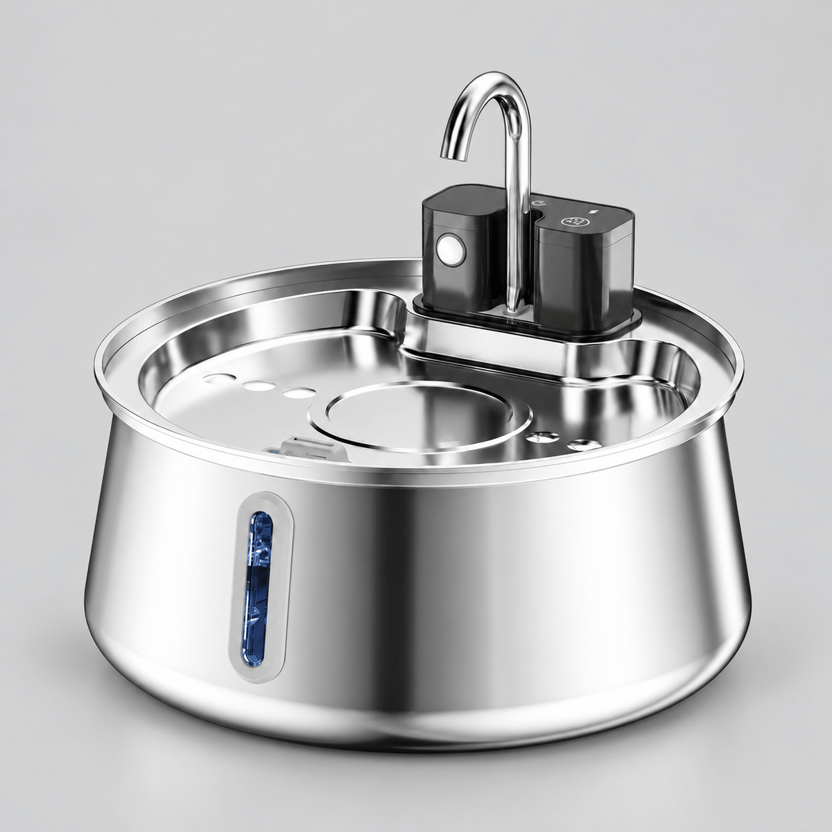 Fontaine à eau chat Hydrélia™ avec capteur de mouvement - Inox 304, 4L, ≤25 dB - Univers Chat Nature
