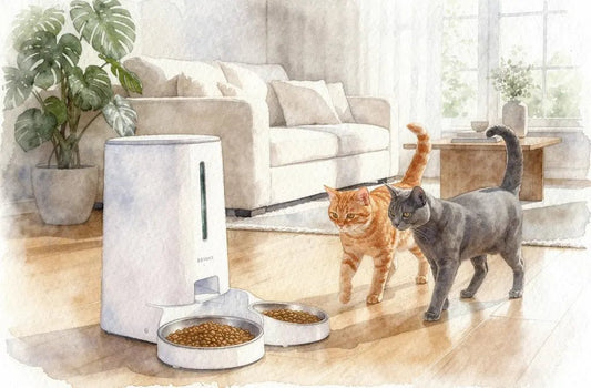 Distributeur automatique 2 repas pour 2 chats : guide et comparatif - Univers Chat Nature
