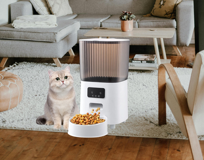 Distributeur automatique de croquettes pour chat ProPet chat qui observe