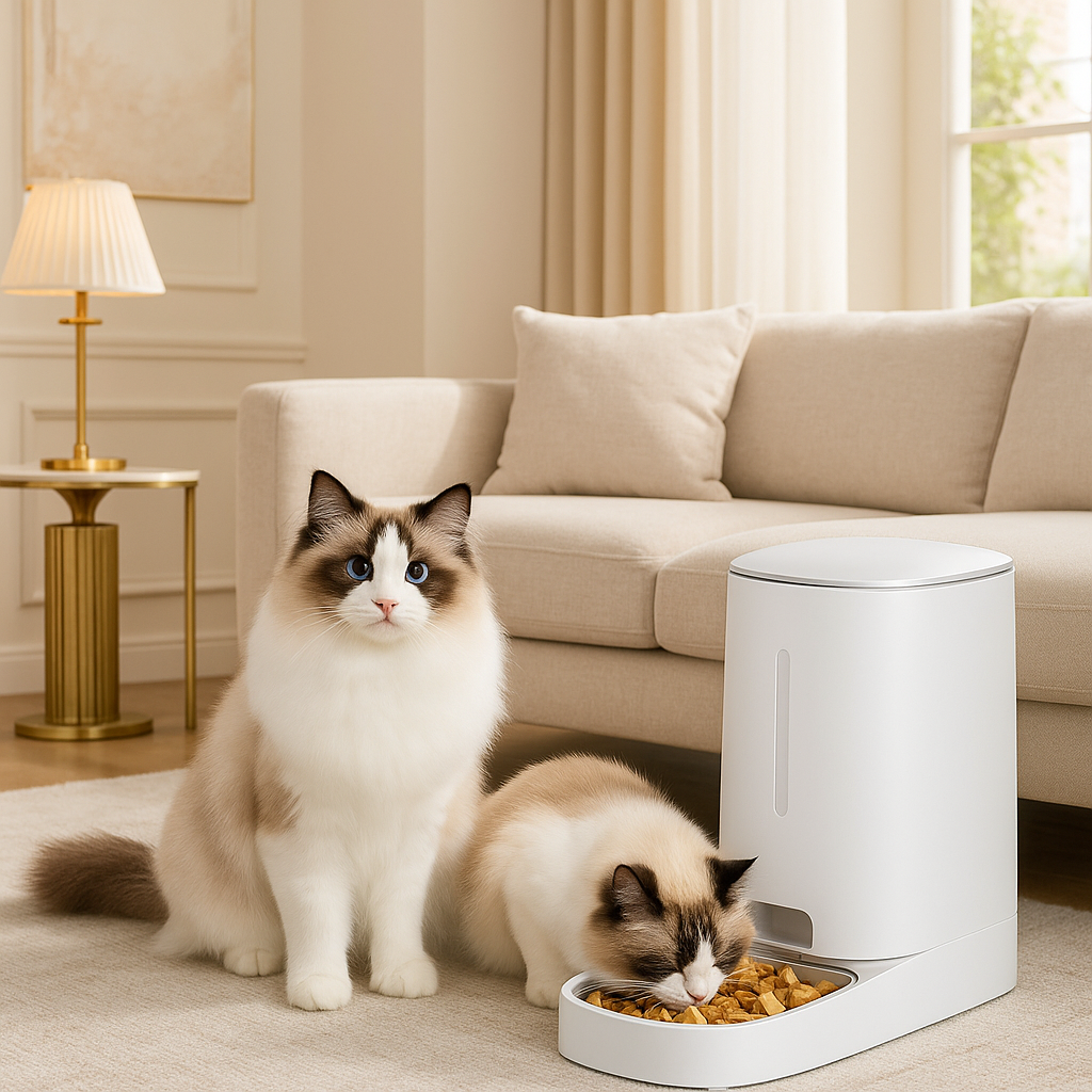 Distributeur de croquette pour chat PetSmart avec deux chatous
