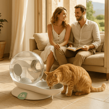 Fontaine à eau chat sans électricité | EcoSip™ - Univers Chat Nature