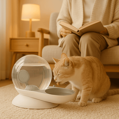 Fontaine à eau chat sans électricité | EcoSip™ - Univers Chat Nature