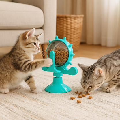 Gamelle Ludique Chat FelinStimul un chat tourne autre mange