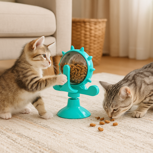 Gamelle Ludique Chat FelinStimul un chat tourne autre mange