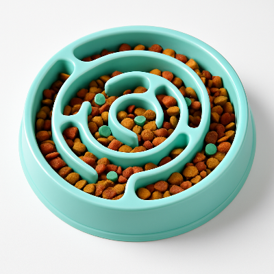 Gamelles anti glouton chat DigestControl macarons variante bleu ronde