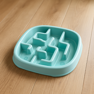 Gamelles anti glouton chat paw macarons variante bleu