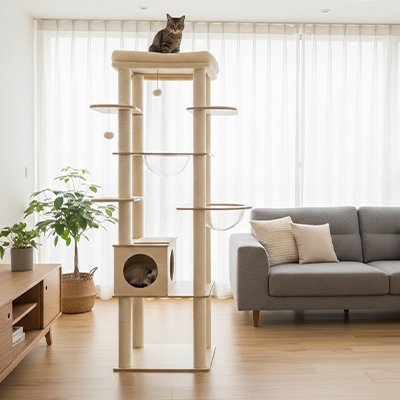 ARBRE A CHAT EN BOIS | Boislune™ - Univers Chat Nature