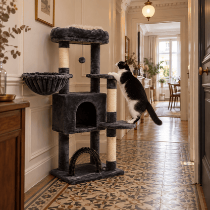 Arbre à chat Robuste Félin™ - Base large et poteaux épais, sans fixation murale - Univers Chat Nature