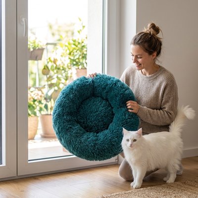 Coussin Chat Dorsalin™ créant un effet cocon rassurant et soutiennent parfaitement la tête pendant le repos