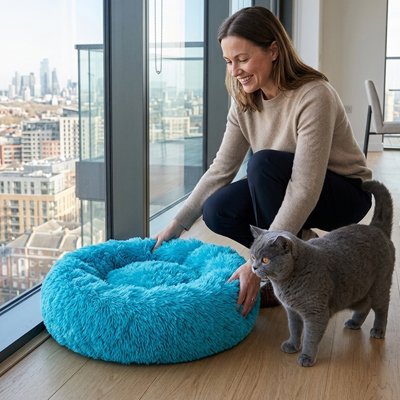 Coussin Chat Reposin™ assurant un couchage moelleux qui soulage les articulations et favorise un sommeil réparateur