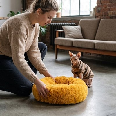 Coussin Chat Reposin™ offrant un soutien pour la tête et le cou tout en renforçant le sentiment de protection