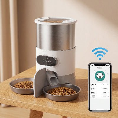 Distributeur automatique croquettes chat double gamelle – FeedMaster™ - Univers Chat Nature