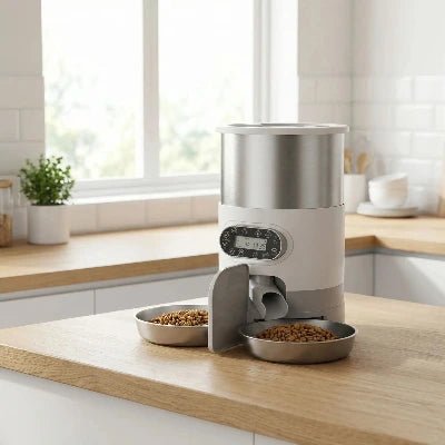 Distributeur automatique croquettes chat double gamelle – FeedMaster™ - Univers Chat Nature