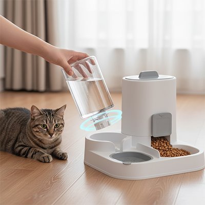 Distributeur croquettes Croqelia™ - Fini la gamelle vide, bonjour la sérénité - Univers Chat Nature