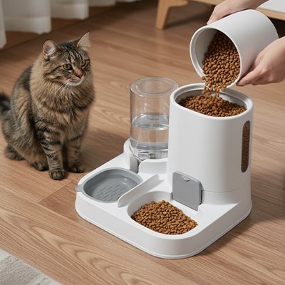 Distributeur croquettes Croqelia™ - Fini la gamelle vide, bonjour la sérénité - Univers Chat Nature
