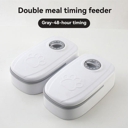 distributeur de croquettes chat petfeeder double gris