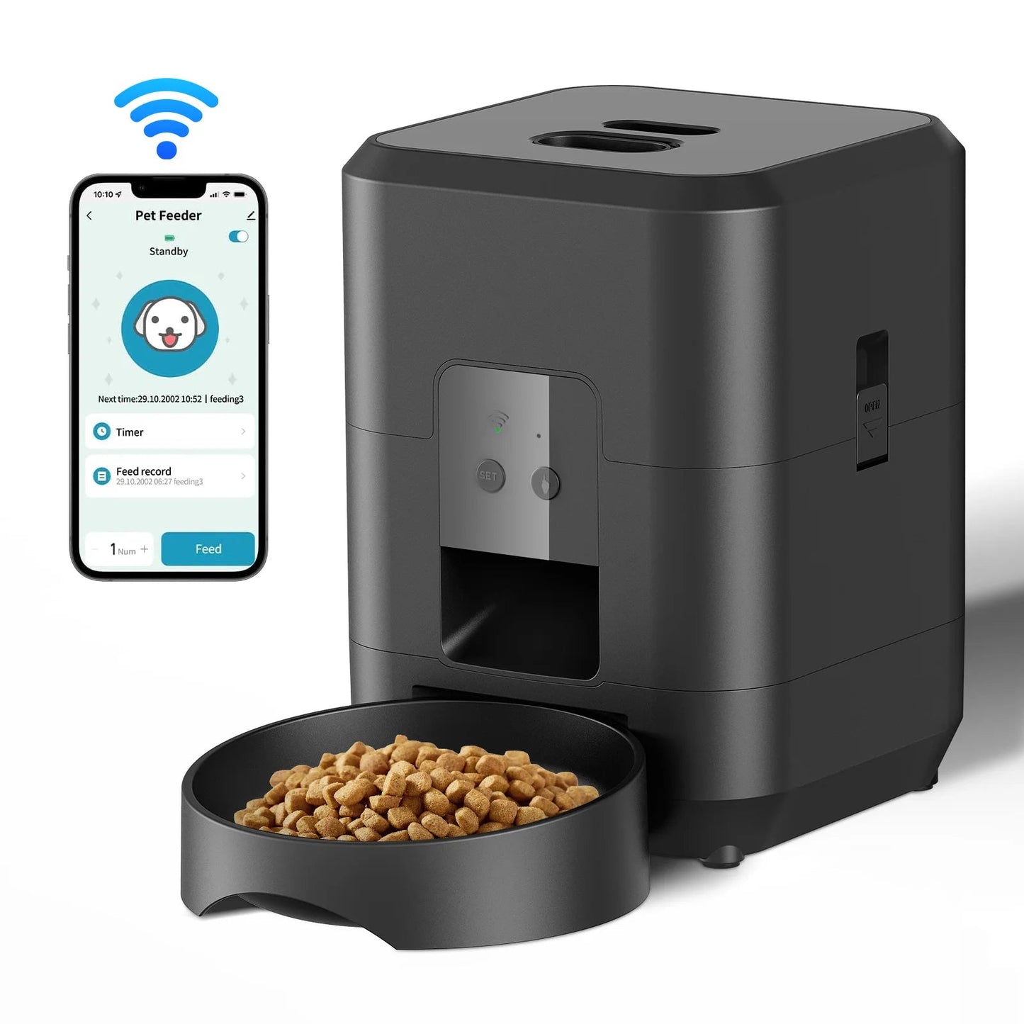 Distributeur de croquettes pour chat  AutoPortion wifi avec téléphone intelligent