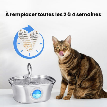 Filtre fontaine chat inox Serein™ - lot de 3 ou 6 filtres + éponges - Univers Chat Nature