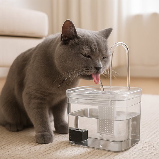 fontaine a eau chat aquainstinct transparent chat gris