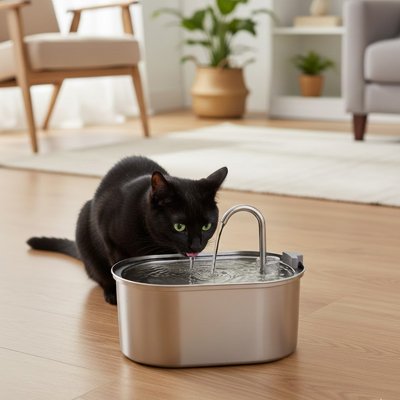 Fontaine à eau Chat 3,2L inox 304, hygienique| Claironda™ - Univers Chat Nature