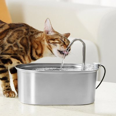 Fontaine à eau Chat 3,2L inox 304, hygienique| Claironda™ - Univers Chat Nature