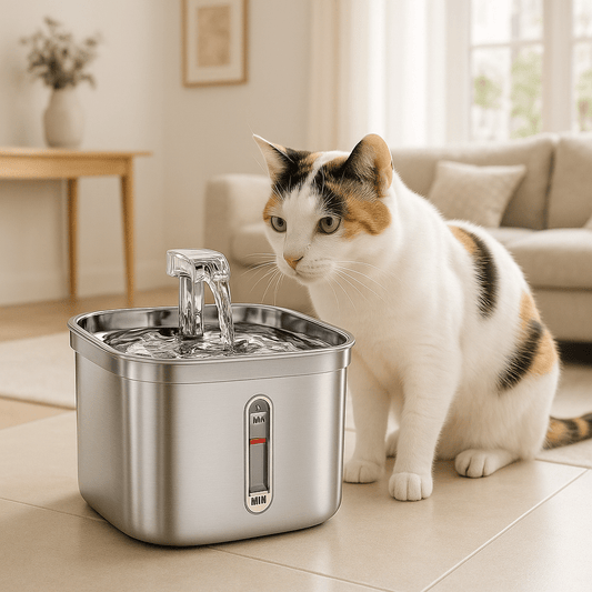 fontaine a eau chat | Distributeur d'eau en acier inoxydable, Xal'eau™ - Univers Chat Nature