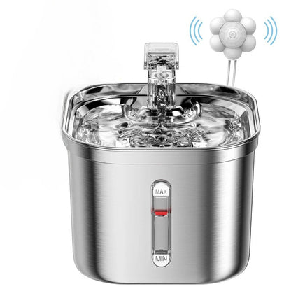 fontaine a eau chat distributeur deau en acier inoxydable xaleau fond blanc