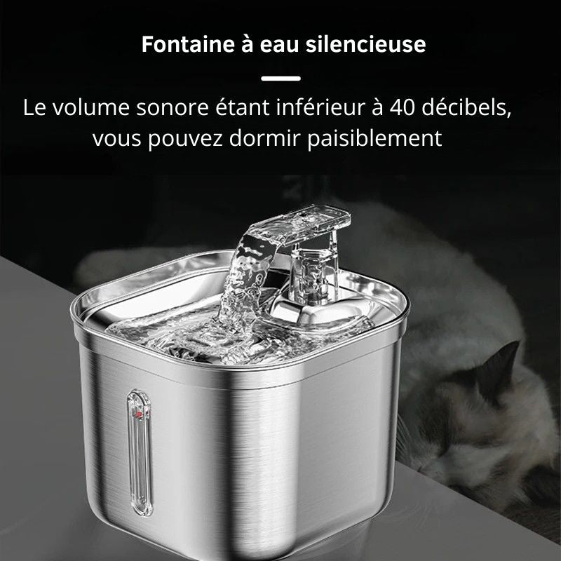 fontaine a eau chat distributeur deau en acier inoxydable xaleau fond noir
