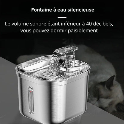 fontaine a eau chat distributeur deau en acier inoxydable xaleau fond noir
