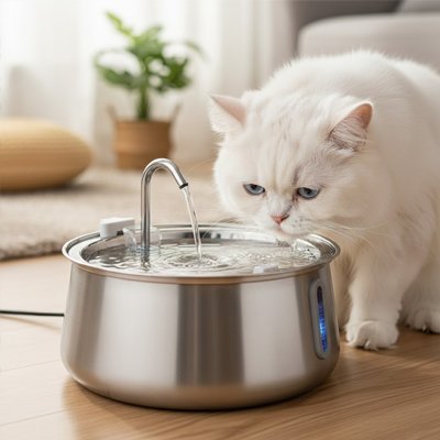 Fontaine Hydrélia inox 304 pour prévenir les problèmes urinaires du chat