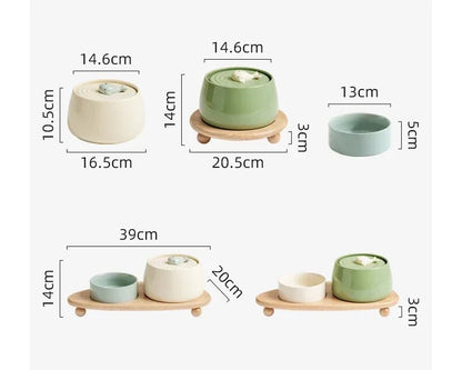 fontaine a eau pour chat ceramique pureflow mesures