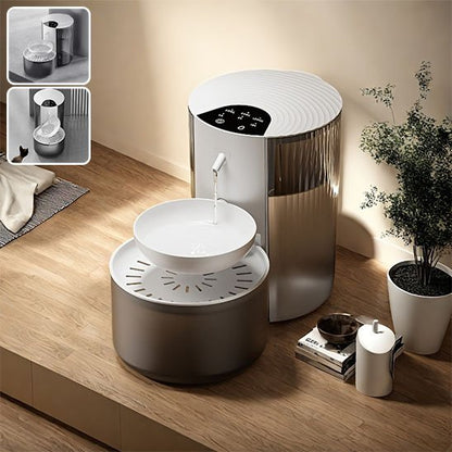 fontaine a eau pour chat purehydrate eau coule pot de fleur