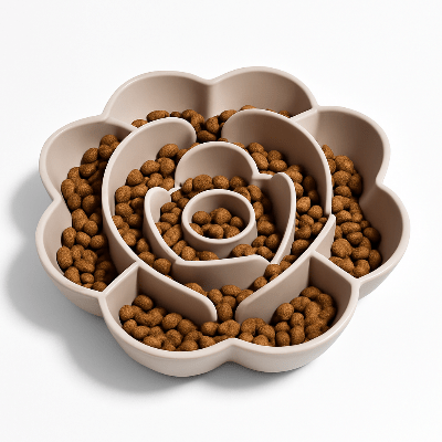 Gamelle Anti - Glouton pour Chat | FeedSmart™  rempli des croquettes - Univers Chat Nature