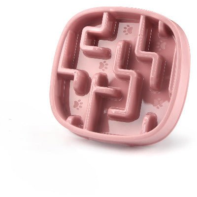 Gamelle anti glouton chat DigestCare™ rose avec labyrinthe pour manger 10x plus lent sur fond blanc