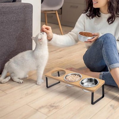 Gamelle Chat Surélevée | CatCroquant™ - Univers Chat Nature