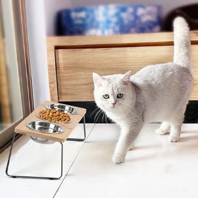 Gamelle Chat Surélevée | CatCroquant™ - Univers Chat Nature