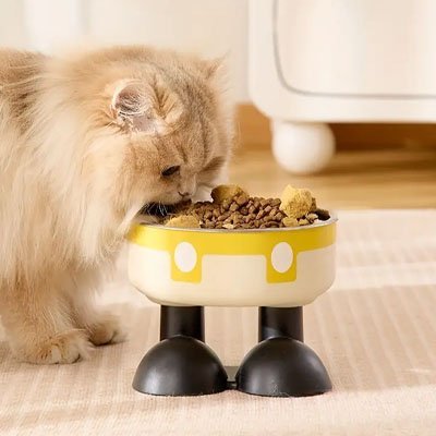 Gamelle chat surélevée - Trône Élevé: Confort digestif|anti - renversement - Univers Chat Nature