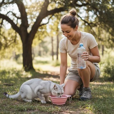 Gamelle pour chat pliable : Compacte Légère et facile à nettoyer NomadePaw™ - Univers Chat Nature