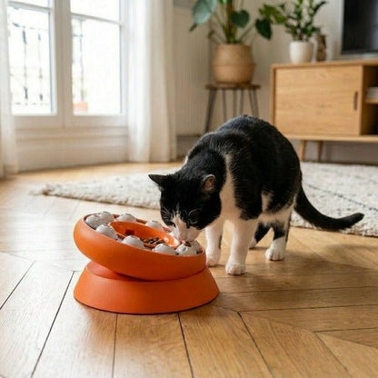 Gamelle puzzle chat PuzzFélin™, anti - glouton ludique - Univers Chat Nature