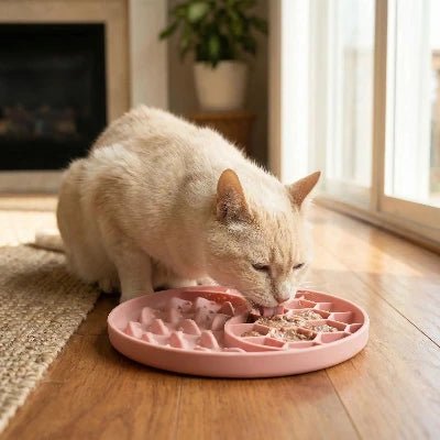 Gamelles anti glouton chat SlowFeast™ : ralentir l’alimentation - Univers Chat Nature