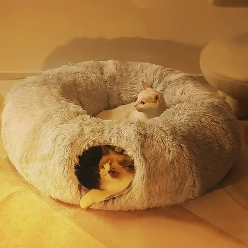 Lit pour Chat - CatLitTunnel™ - Gris - Univers Chat Nature