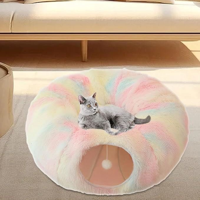 Lit pour Chat - CatLitTunnel™ - Multicolore - Univers Chat Nature