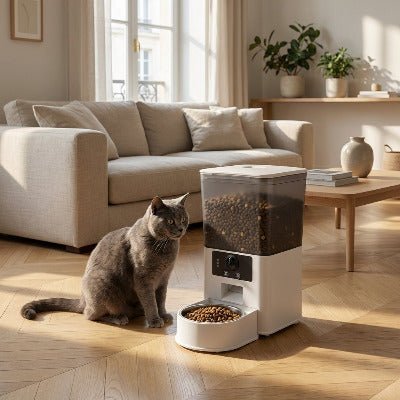 Distributeur croquette chat programmable Nourriss™ – 5L avec caméra et wifi - Univers Chat Nature