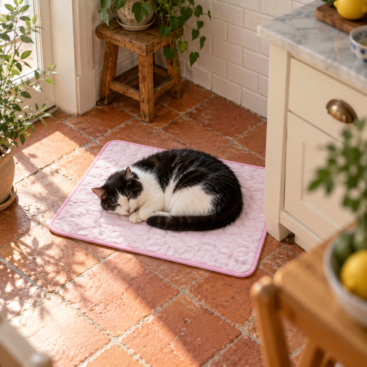 Tapis rafraîchissant chat Fraîcheur d'Été™ - Soie glacée, 3 tailles, 3 coloris