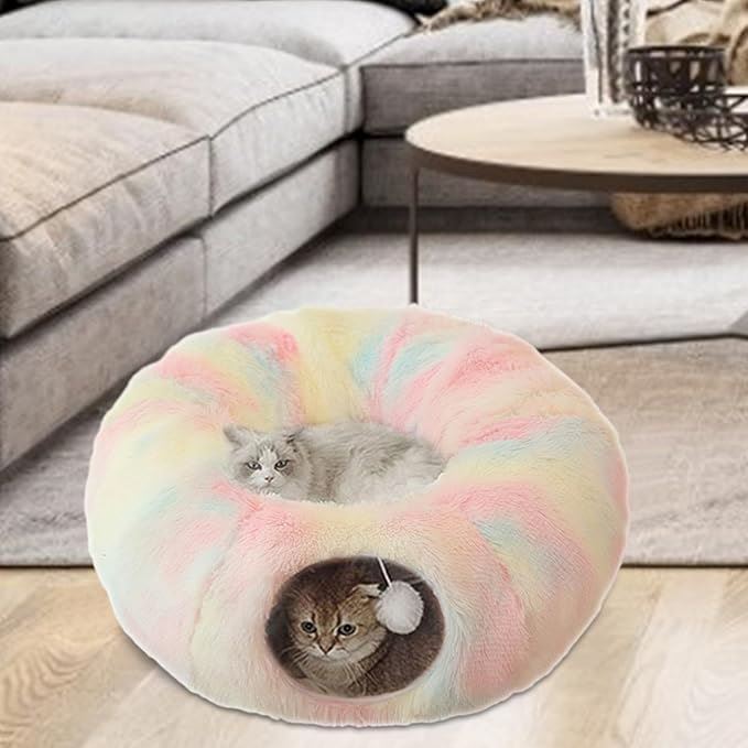 Lit pour Chat - CatLitTunnel™ - Multicolore - Univers Chat Nature