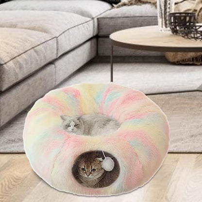 Lit pour Chat - CatLitTunnel™ - Multicolore - Univers Chat Nature