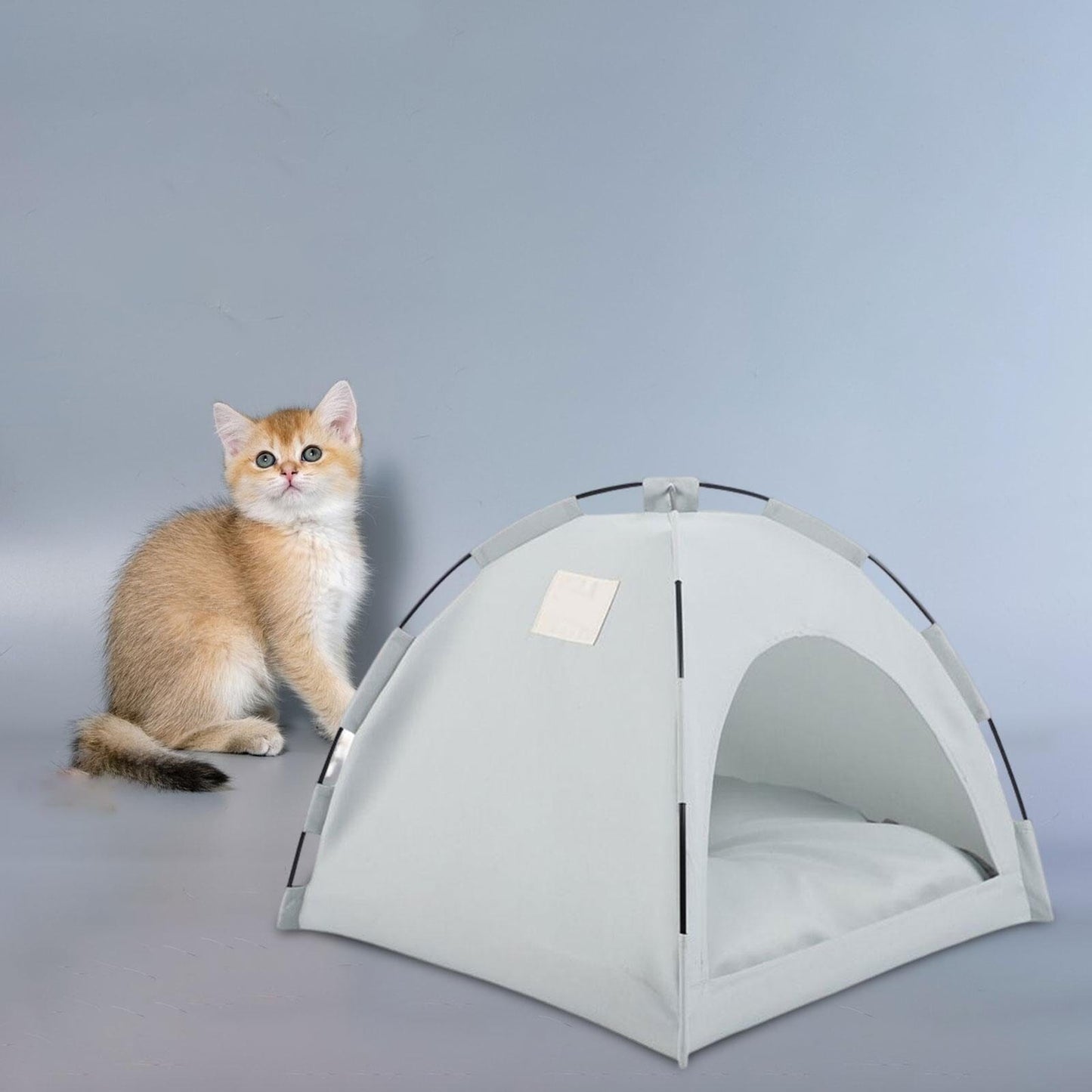 Tente Chat - CatTentBed™ - Gris Cyan - Univers Chat Nature