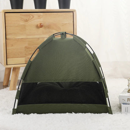 Tente Chat - CatTentBed™ - Vert Militaire - Univers Chat Nature